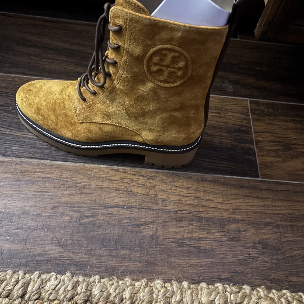 Tory Burch Tan Lace Up Boots